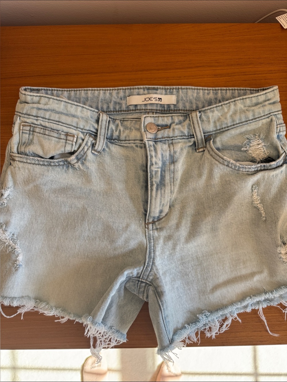 Joe's Jeans Faded Light Blue Distressed Cutoff Shorts